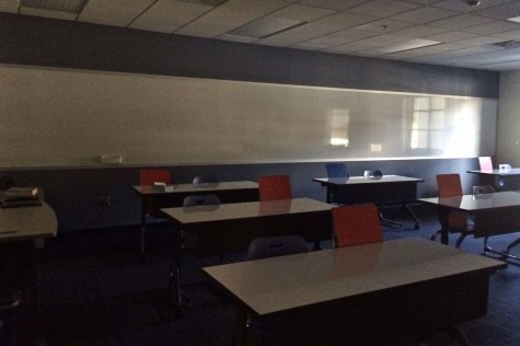 Due to the shortage of clocks, as seen in this empty classroom, many students have trouble figuring out the time. 