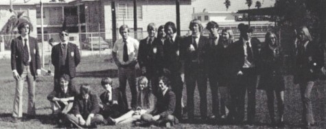  Pictured is The Fanfare staff in 1972; Martin Baron '72 (seated, extreme left) served as the editor-in-chief.
