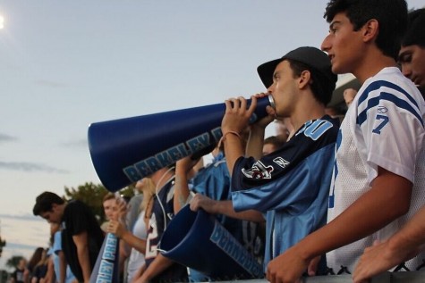 Seniors Jimmy Goodman and Stanley Dennison came fully equipped to cheer on their Bucs at tailgate