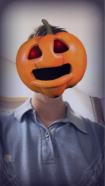 Sophomore Eli Siegman has fun with Snapchats new Halloween update. 