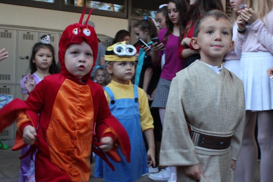 Lower Division students can be seen wearing minion and Star Wars costumes.