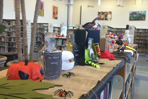 The collection of amazing pumpkins can be found in the library--make sure to vote for your favorite!