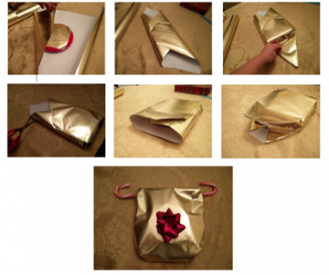 A step-by-step diagram of the Rudolph wrapping style.