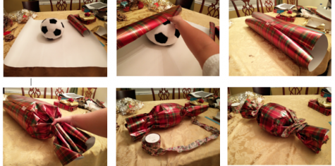 A step-by-step diagram of the Christmas Candy wrapping style.