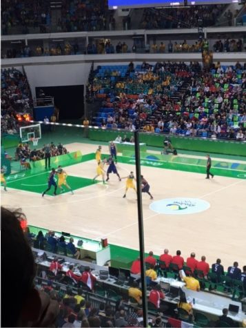 GETCH’A HEAD IN THE GAME: Here, athletes try to bring glory to their country in basketball. Photo by Sarah Munger