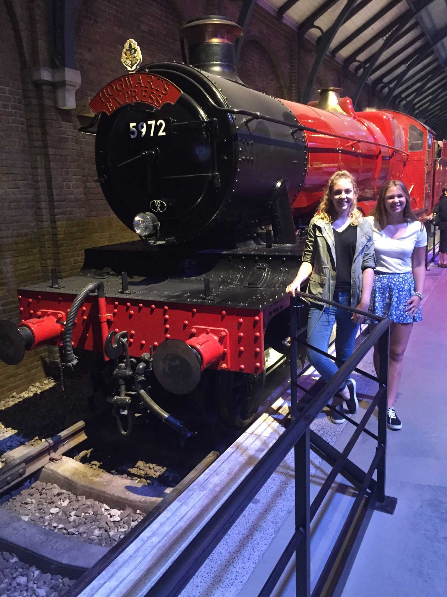 ALL ABOARD: Amy Hopkinson (left) and I decided to see what the hype was all about. Turns out the Hogwarts Express is an actual steam engine train — I thought it ran on magic.