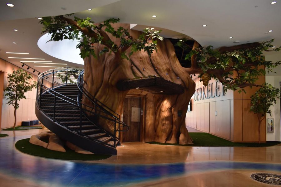 ENCHANTING ENTRANCE: The Seivold Center houses a tree in its entrance that stretches to the second floor of the building. It stands for the academic and emotional growth of students in the center.