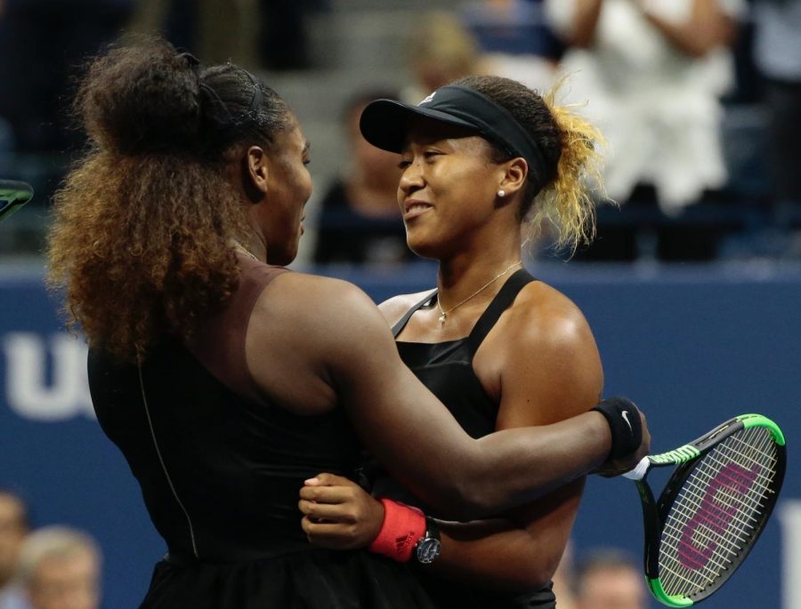 HUG IT OUT: Serena Williams hugs Naomi Osaka, of Japan, after Osaka defeated Williams in the womens final of the U.S. Open tennis tournament, Saturday, Sept. 8, 2018, in New York.