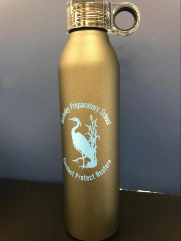 ECO-FRIENDLY FUTURE: Berkeley’s Environmental Club made water bottles with an endangered Florida crane to symbolize the importance of helping the environment. Their goals this year, “Connect, Protect, Restore,” are mentioned on the bottle. These goals speak to the community’s need to remove excess plastic straw waste.