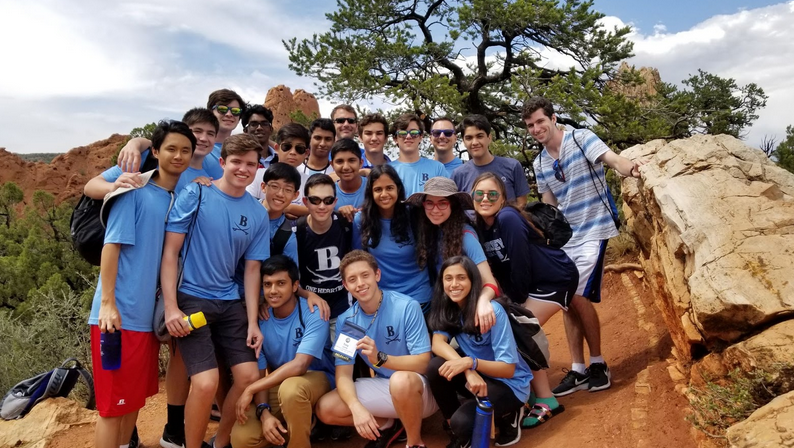 MOUNTAIN CLIMBERS: The Math Club enjoys a hike together after one of their competitions. Photo from Esha Bhatia