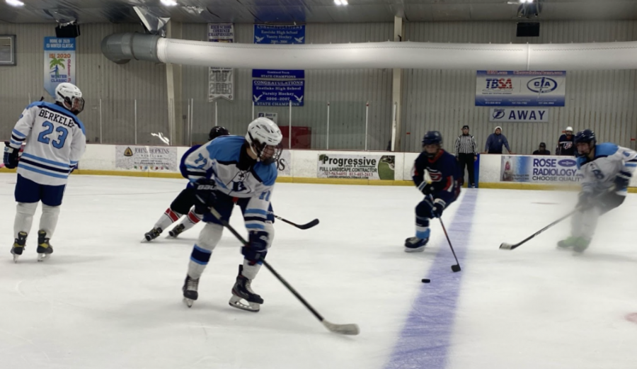 A WIN IN THE BOOKS: Berkeley plays hard against Freedom High School, skating their way into their first win of the season. Final Score 9-3.